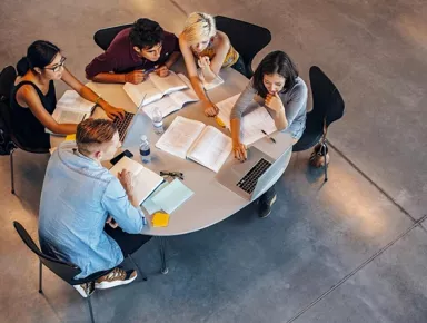 Audencia - Group of students studying on a laptop