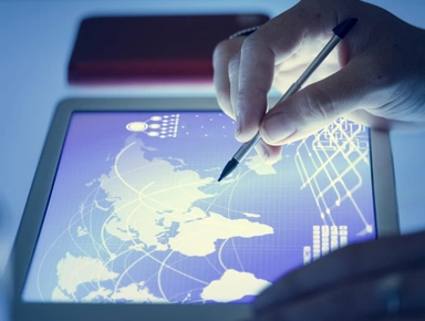 A person working on a tablet