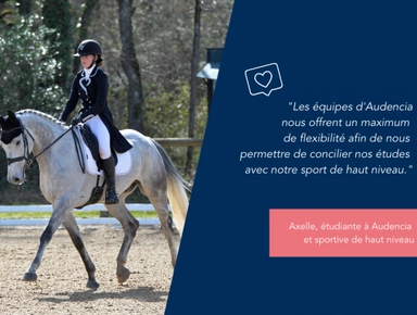 Axelle, étudiante à Audencia Bachelor et cavalière de haut niveau