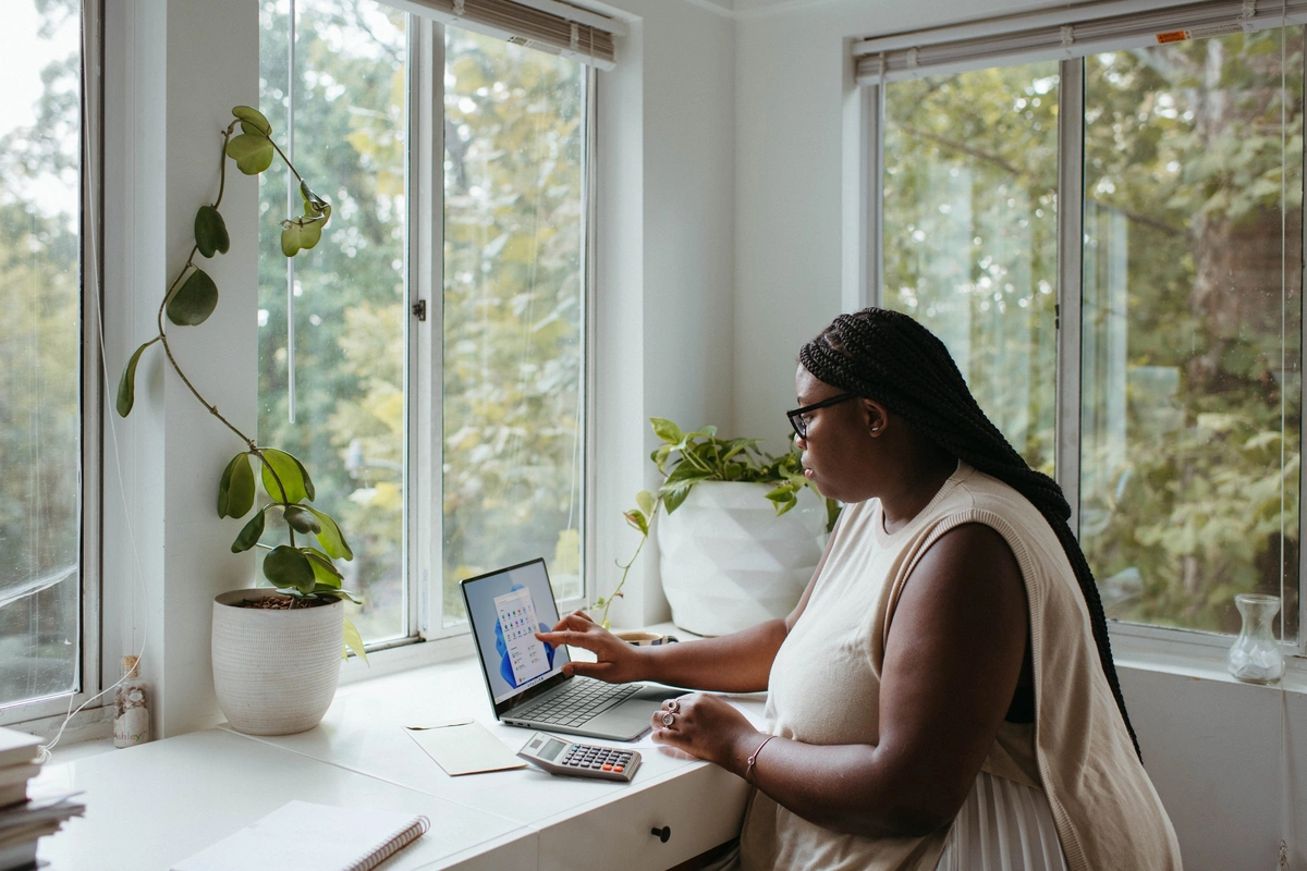 femme télétravail