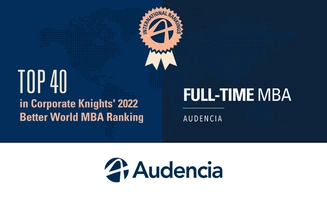 Better World MBA Ranking: Audencia ranked 2nd best programme in France and 37th in the world