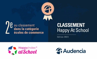 Classement HappyAtSchool® 2023 : Audencia, 2e meilleure école de commerce en France