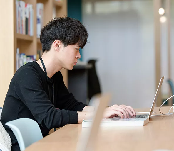 Student working on a Laptop