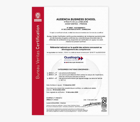 Qualiopi Bureau Veritas certification